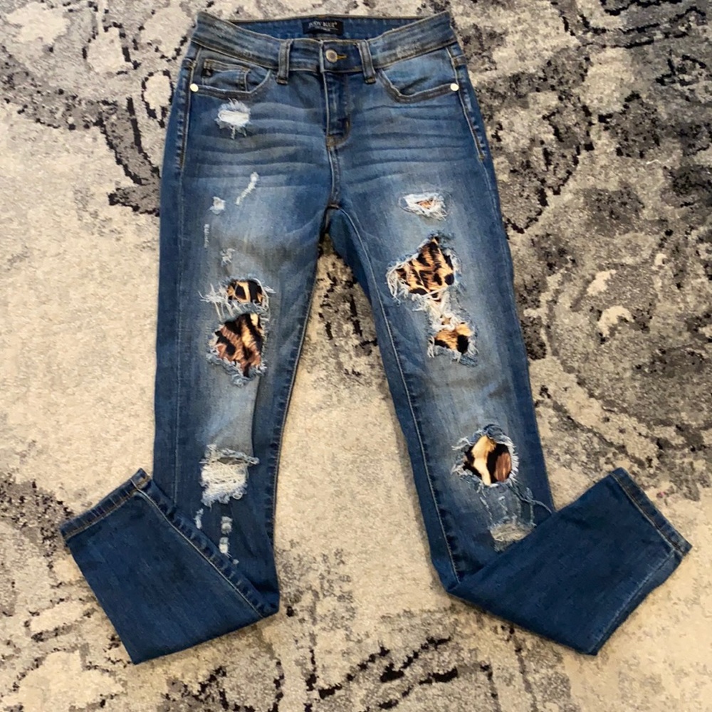 Judy Blue jeans with animal print insert
